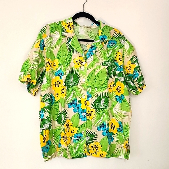 Erika Tops - Erika Ladies Floral Button Down Shirt